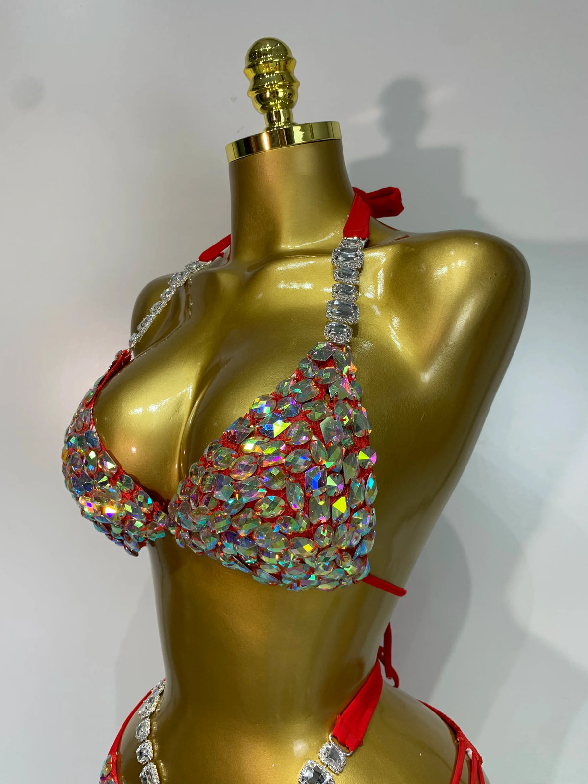 Crystal Diamond Bikini Two-Piece Set Sparkle Stage Performance Outfit | Costume Sets | Wiccan Center