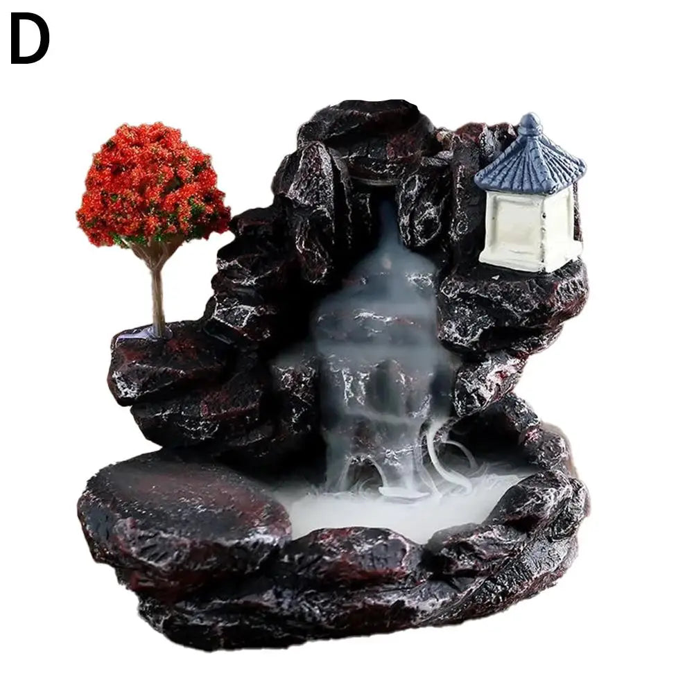 Backflow Incense Holder Waterfall Incense Burner Home Decor Aromatherapy Ornament Incense Cones with Backflow Incense Cones