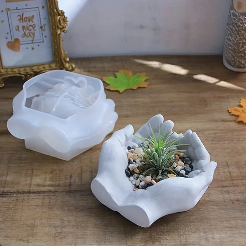 1pc Hand Plaster Mold for Resin Casting and DIY Crafts - Jewelry Storage, Candle Holder, Succulent Pot - Home Decor Gift | | Wiccan Center