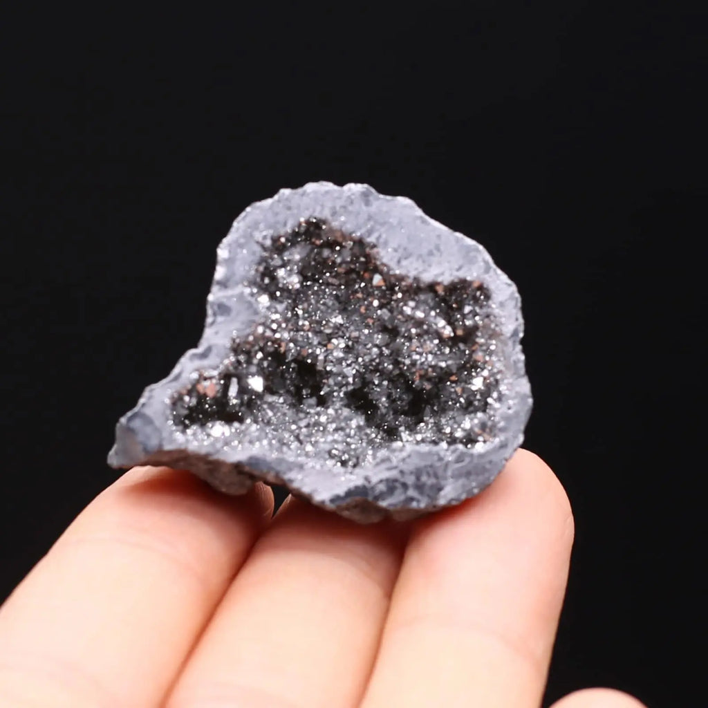 8PCS/Box Titanium Coated Natural Crystal Cluster Electroplated Agate Geode, Energy Balance Reiki Wicca Home Decor