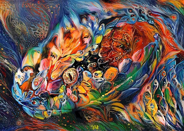 Vapour Abstract Animals Oil Painting Poster Vintage Abstract Oil Painting Animals Art Decor Home Room Aesthetic Canvas Prints