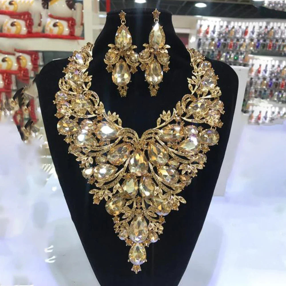 Multicolored Rhinestone Drop Crystal Drop & Crystal Drop Set