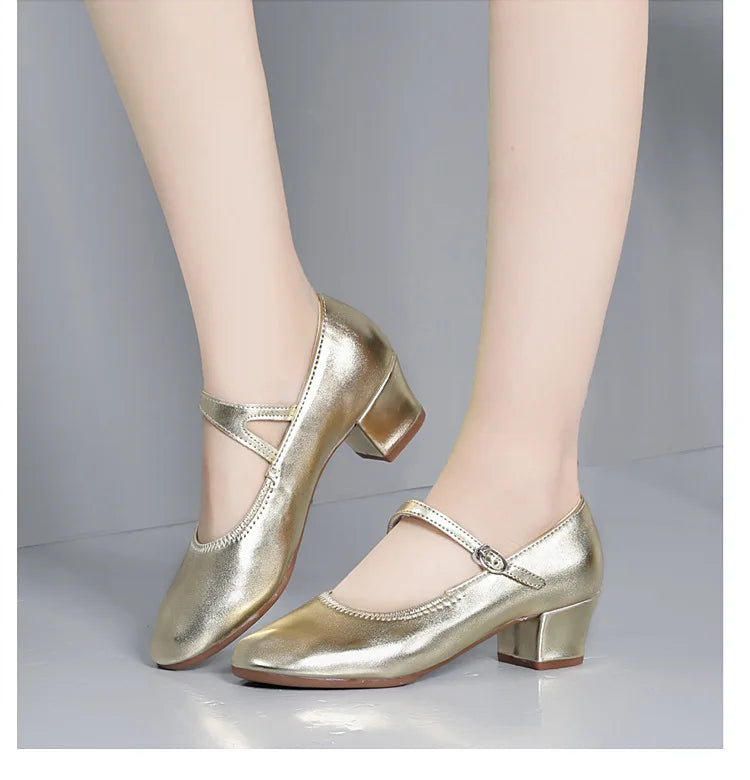 The Stardust Carousel Mary Jane – Classic Low-Heel Dance Pump