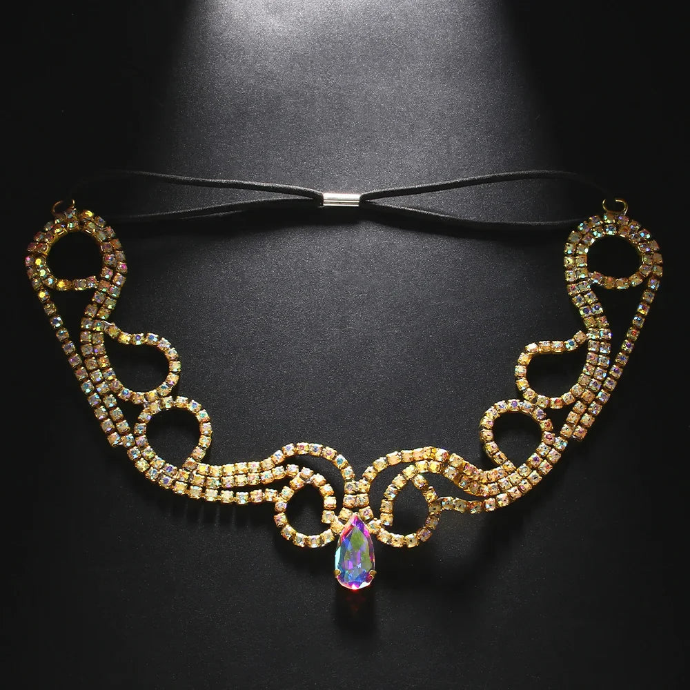 Rhinestone Drop Head Chain Headpiece | Headpiece | Wiccan Center