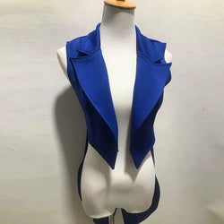 The Stardust Sapphire Showman – Sleeveless Cabaret Tailcoat | Costume Tops | Wiccan Center