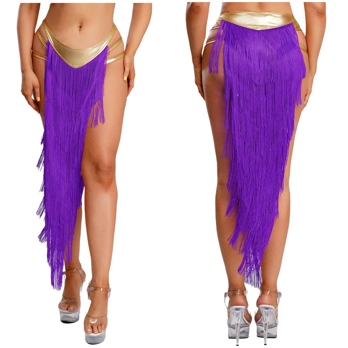 Women Cleopatra Egyptian Queen Cosplay Costume Belly Dancing Indian Dance Tassel Skirt Built-in Briefs for Halloween Carnival | Skirts | Wiccan Center