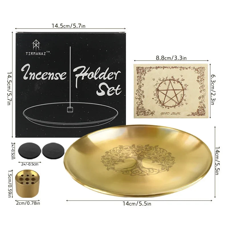 Gold Altar Plates | incense holder | Wiccan Center