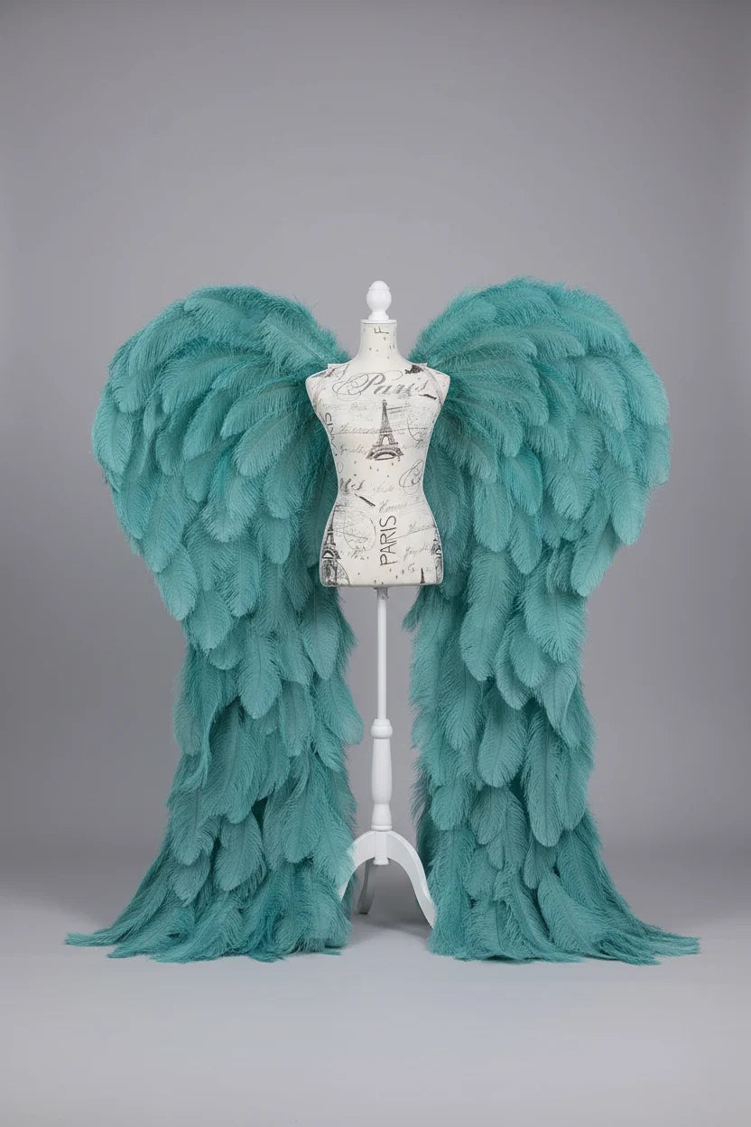 The Stardust Empress Royale – Deluxe Ostrich Feather Angel Wings Stage Performance Prop