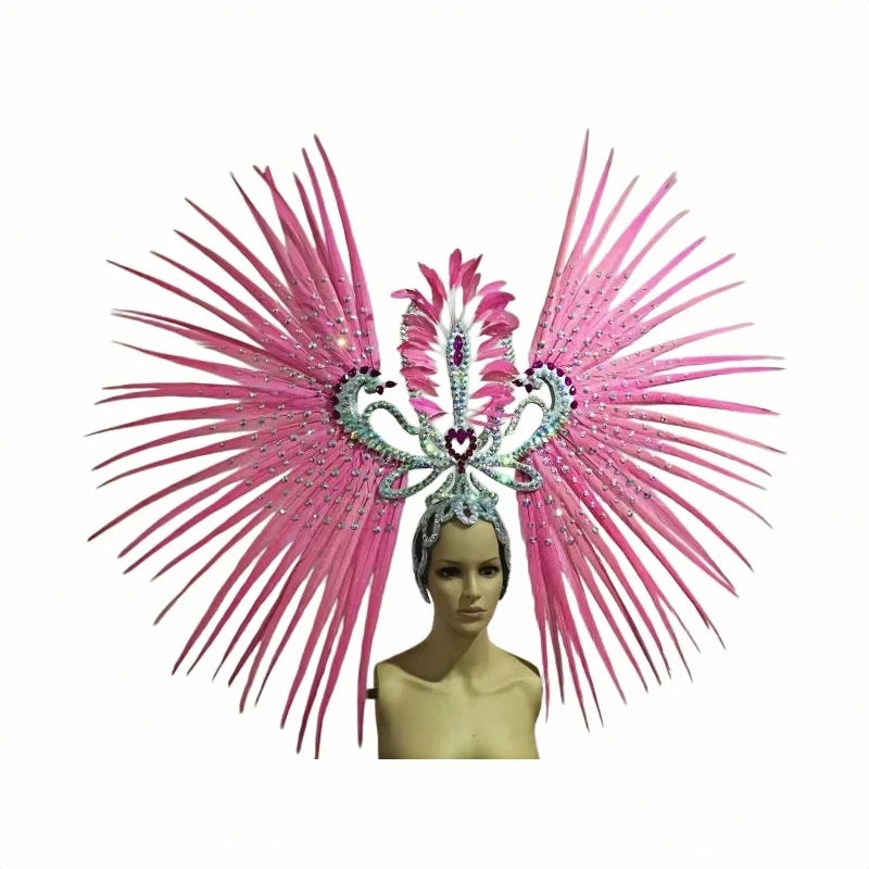The Stardust Tropicana Samba Crown – Feather & Rhinestone Stage Headdress | Headdress | Wiccan Center