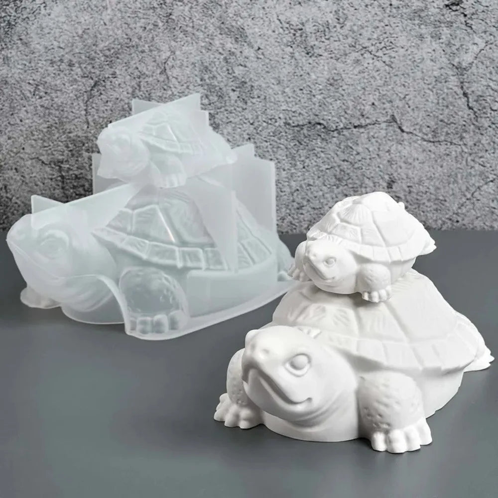 Stereo Turtle Silicone Candle Mold DIY Handmade Animal Shape Aromath Soap Plaster Resin Craft Casting Molds Home Decor Supplies