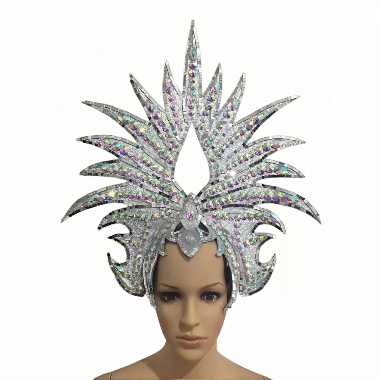 The Stardust Majestic Feather Crown – Carnival & Cabaret Stage Headdress | | Wiccan Center