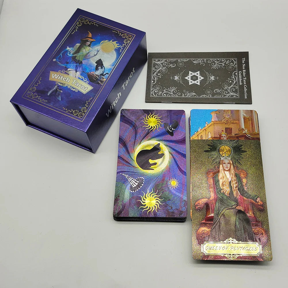 New Plastic Rider Waite Tarot Hot Stamping Gold Foil Tarot Exquisite Board Game Divination Cards For Collection | | Wiccan Center