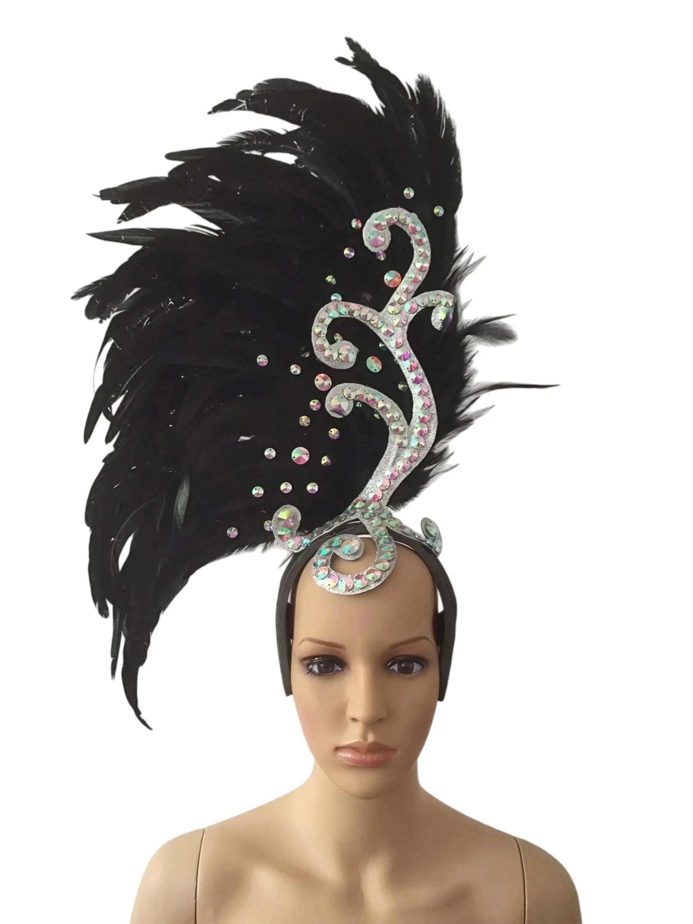 The Stardust Empress Dionysia – White Feather Carnival & Masque Ball Headdress