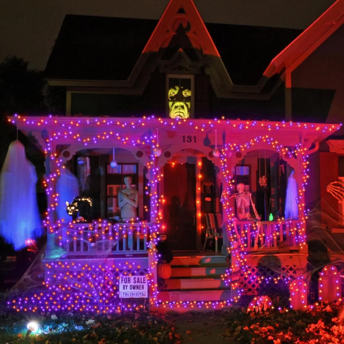 Halloween String Lights – Purple Orange Battery Powered LED Decor | | Wiccan Center