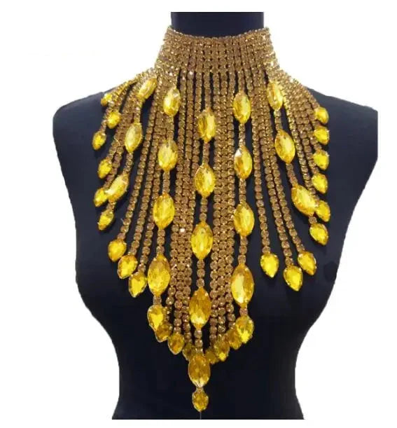 Rhinestone Crystal Long Fringe Tassel Crystal Drop | Necklaces | Wiccan Center
