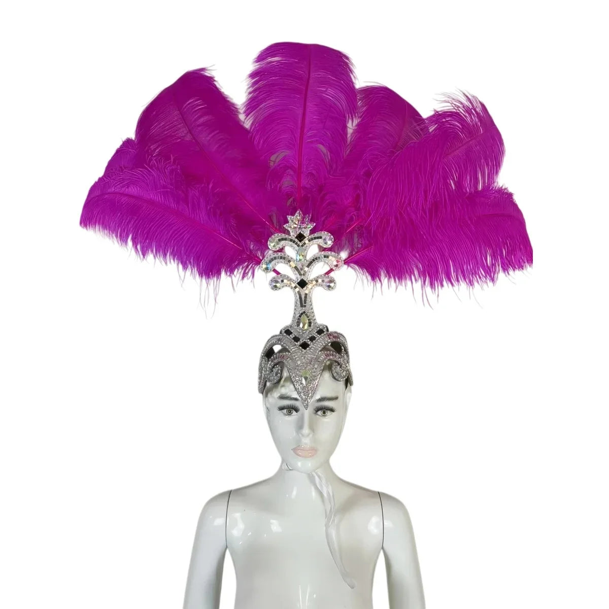 The Stardust Samba Queen – Premium Feathers & Rhinestones Carnival Headdress | Headdress | Wiccan Center