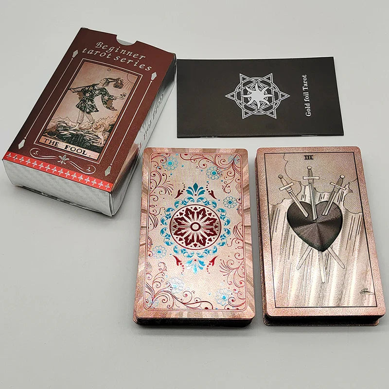 New Version Black Hot Stamping Gold foil Tarot Cards Plastic Rider Oracle Deck For Beginners And Collectors | | Wiccan Center