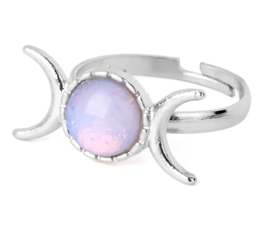 Crystal Triple Moon Rings | Ring | Wiccan Center