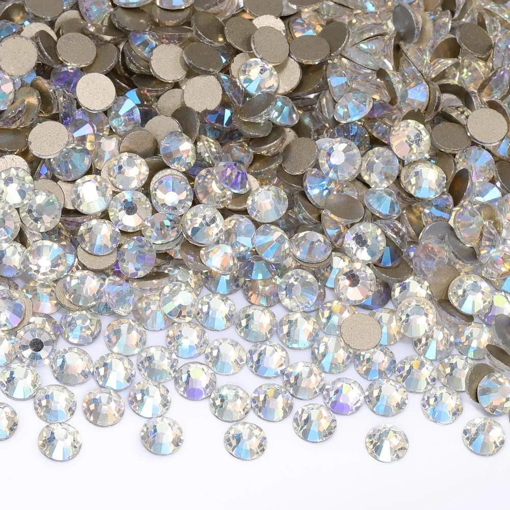 SS3-SS30 Gold Bottom Flat Back Glass High Quality Crystal Rhinestones | Non-Hotfix | Wiccan Center