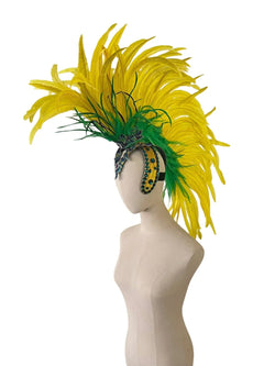 The Stardust Samba Radiance – Elegant Feathered Stage & Carnival Headdress | Headdress | Wiccan Center