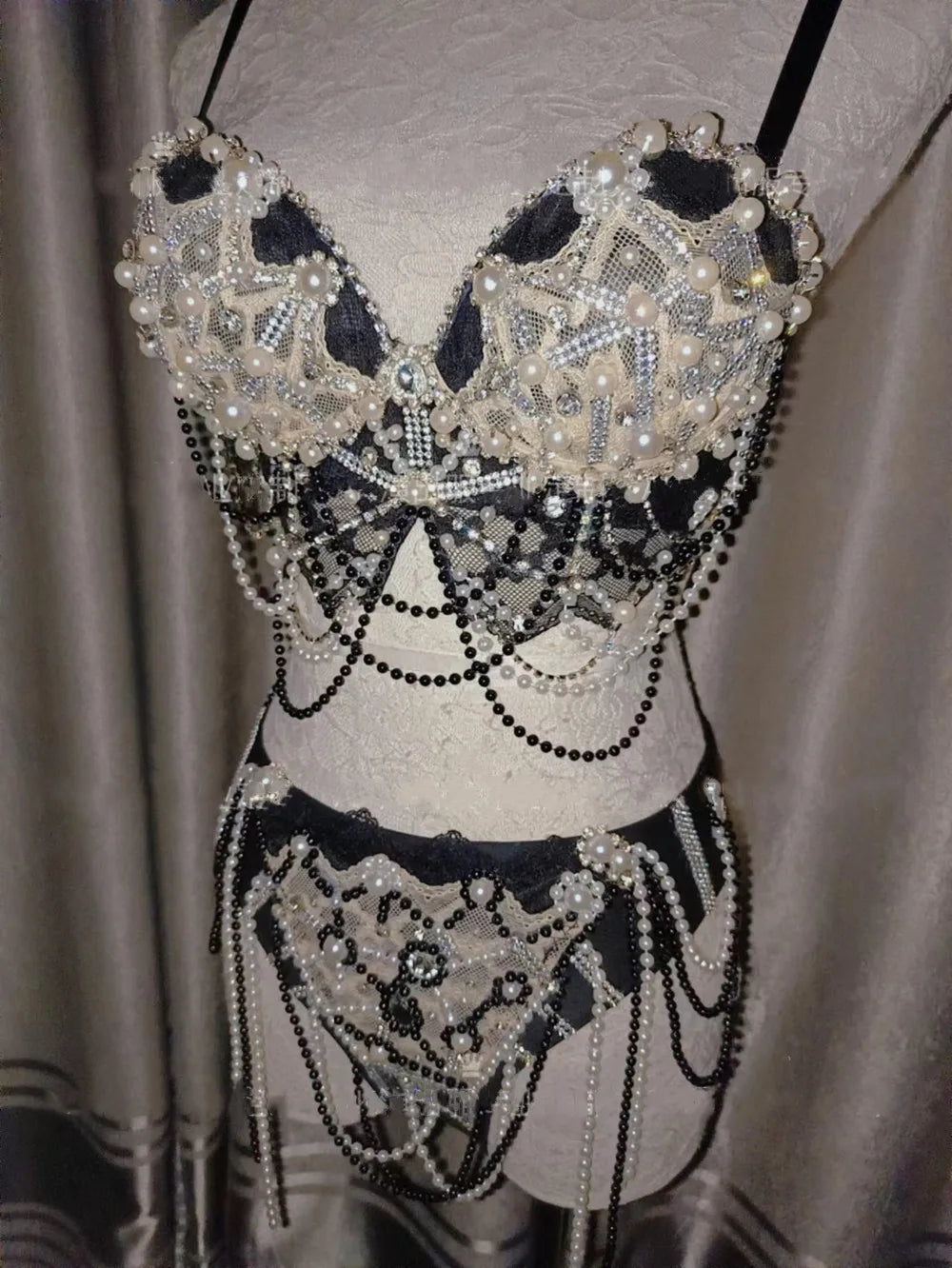 Rhinestone & Lace Bikini Performance Costume Set | Costume Sets | Wiccan Center