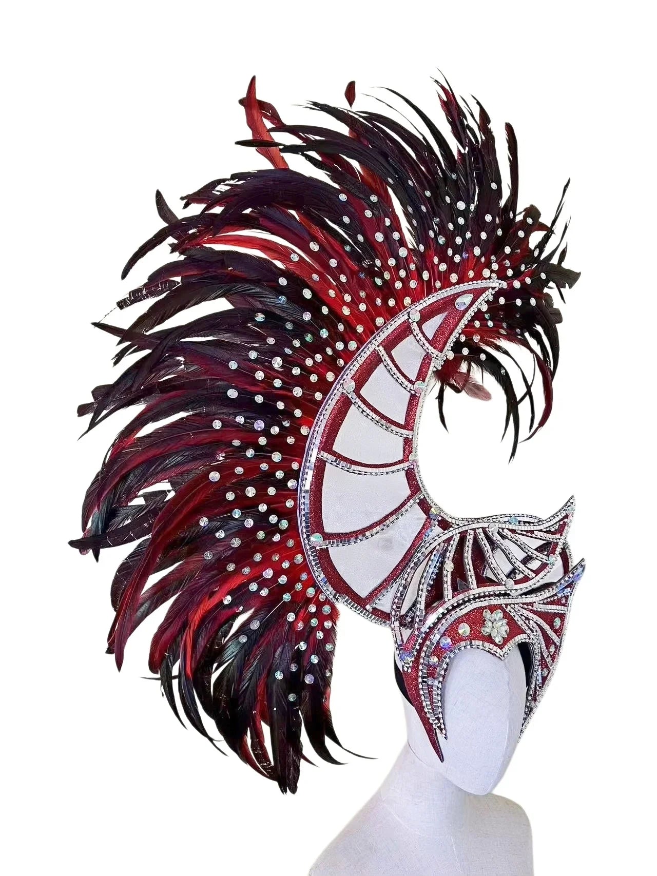 The Stardust Zenith – Premium Feathered Carnival & Samba Crown Headdress