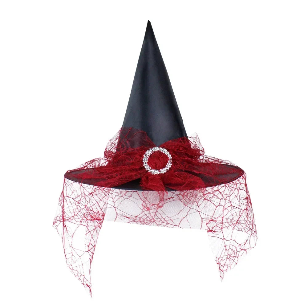 Halloween Witch Hat Gauze Costume Headwear for Adults & Children | | Wiccan Center