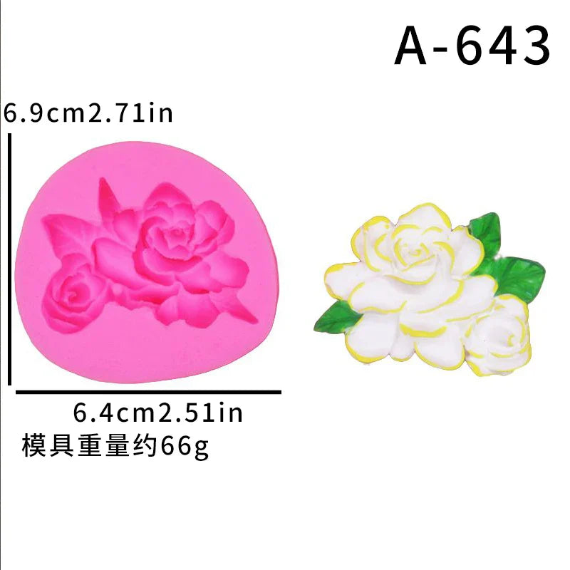 Frangipani Gardenia Flower Silicone Candle Mold DIY Handmade Soap Soy Wax Scented Candle Plaster Ornaments Molds Home Decor
