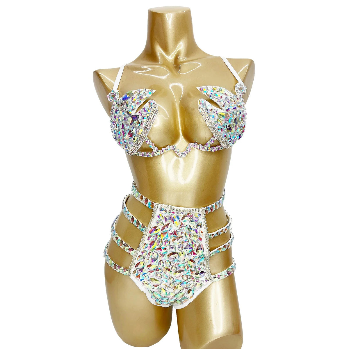 Sparkly Samba Carnival Stone Wire Bra & Bikini Bottom Set Stage Costume | Costume Sets | Wiccan Center