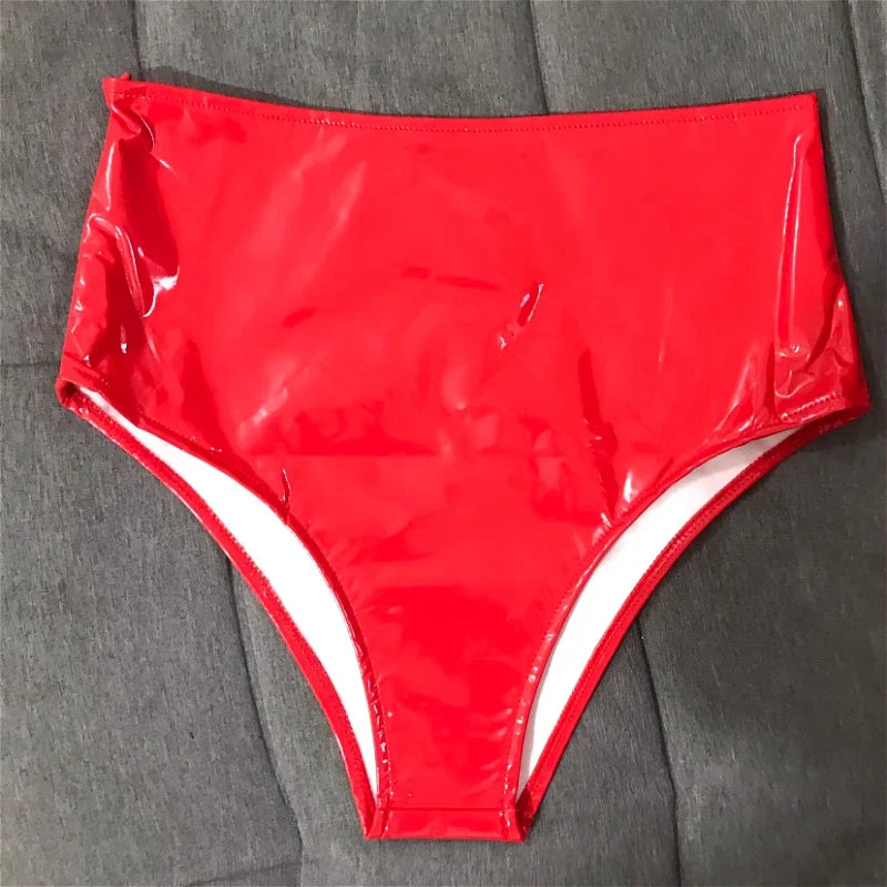The Stardust Spotlight High-Waist Shorts – Glossy Patent Leather Showgirl Hot Pants | Costume Bottoms | Wiccan Center