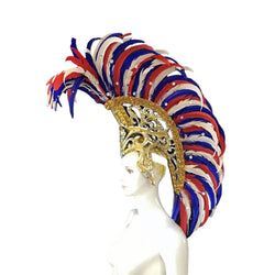 The Stardust Dynasty – Majestic Velvet & Feather Samba Masquerade Crown | Headdress | Wiccan Center