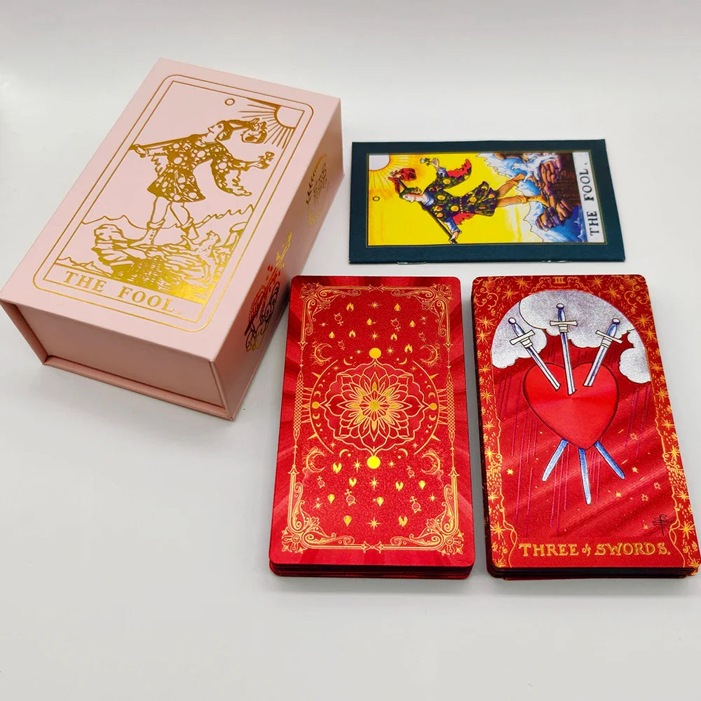 New Plastic Rider Waite Tarot Hot Stamping Gold Foil Tarot Exquisite Board Game Divination Cards For Collection | | Wiccan Center