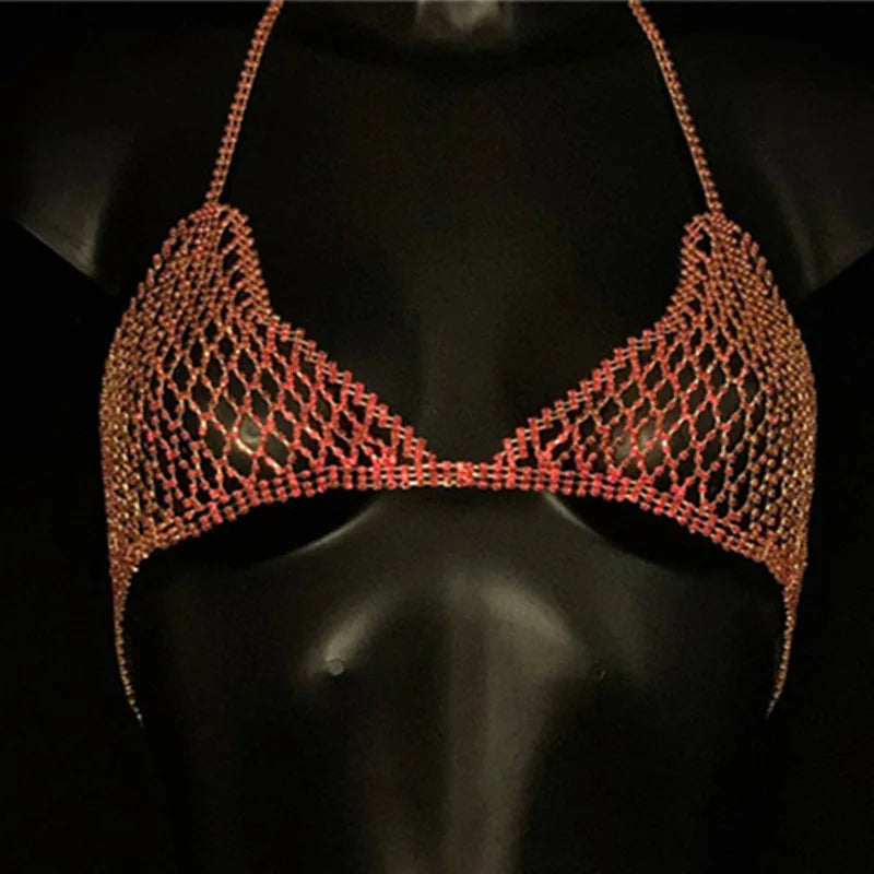 Dazzling Crystal Tassel Bra, Skirt & Bikini Body Jewelry Set | Body Chains | Wiccan Center