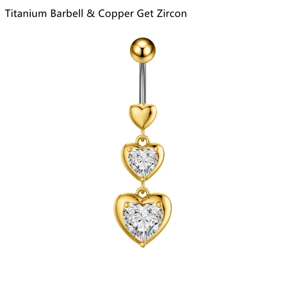 14G Crystal Heart Butterfly Dangle Belly Button Rings CZ Zircon Drop Navel Barbell Belly Rings Body Piercing Jewelry for Women | | Wiccan Center
