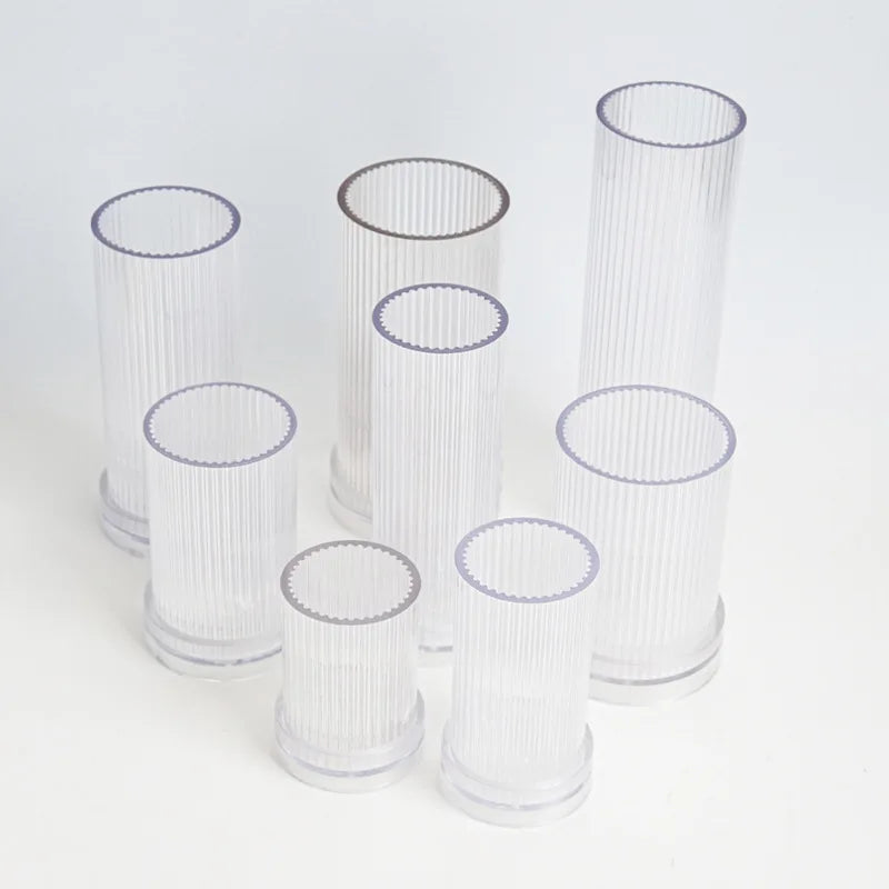 DIY Pinstripe Cylindrical Candle Mold 3D Flat Top Cylindrical Candle Making Supplies Durable and Easy To Release Plastic Mould