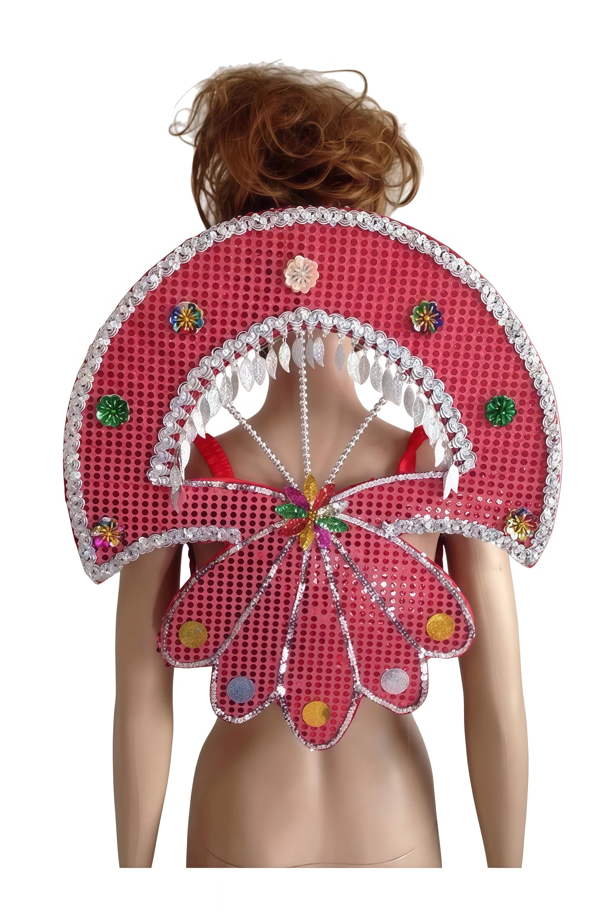 Sequined Butterfly-Style Costume Backpiece with Draped Chain | Back Pieces | Wiccan Center