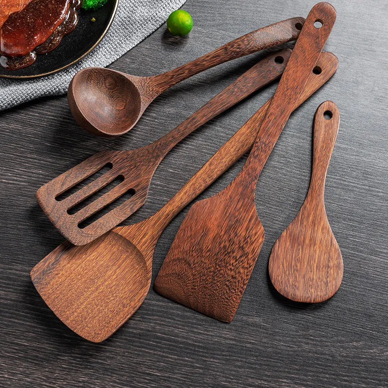 DecorBites™ Kitchen Utensils Set: Non-Stick Cookware with Wooden Handles | | Wiccan Center