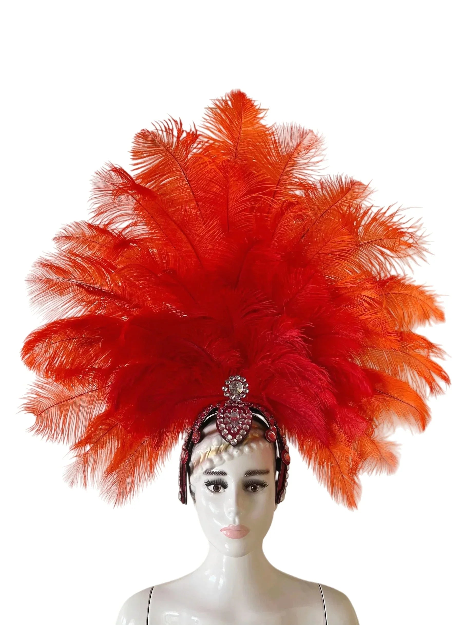 The Stardust Dionysia – Elegant Faux Fur & Rhinestone Samba Carnival Headdress