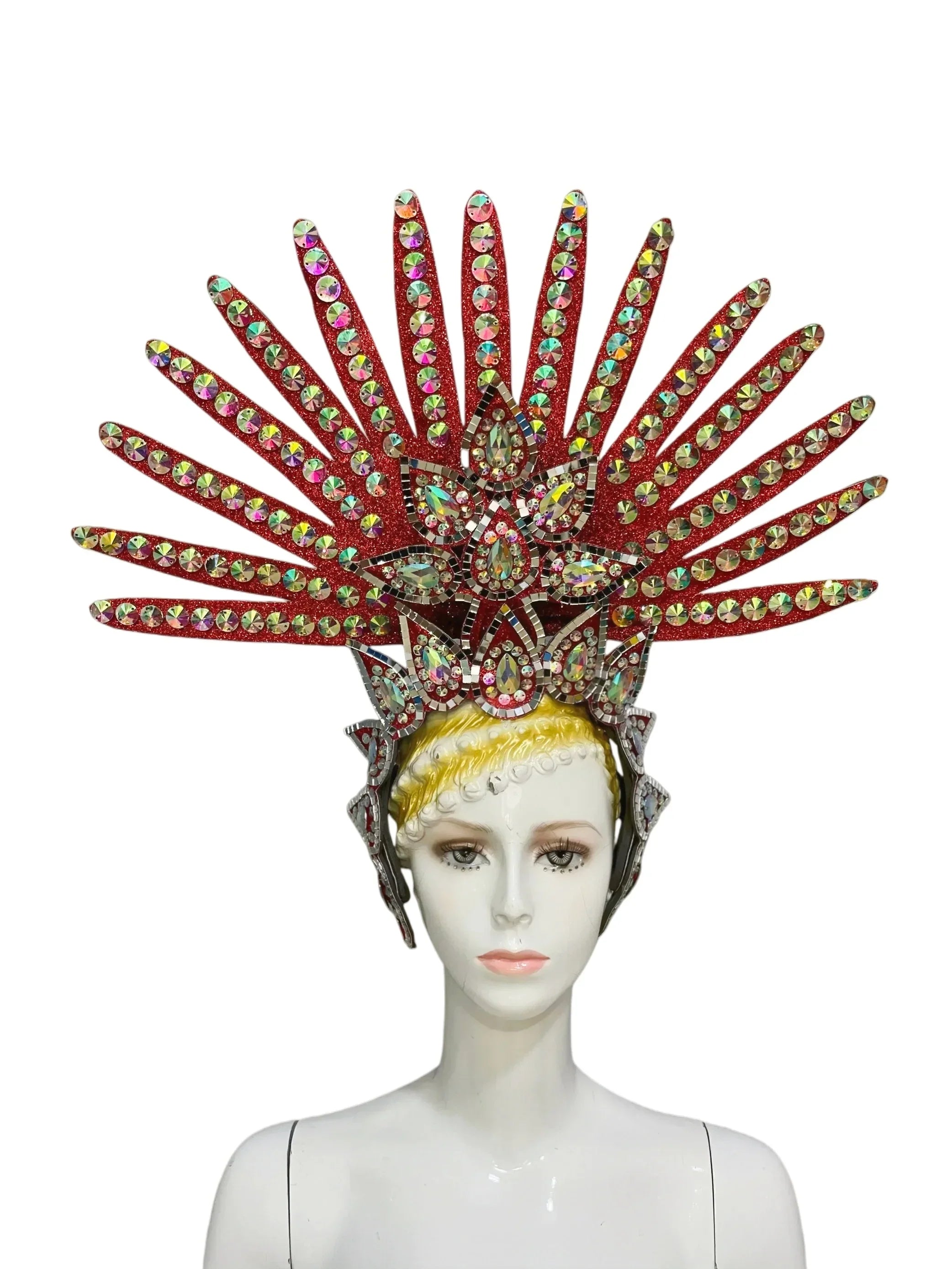 The Stardust Wings of Radiance – Deluxe Feathered Samba & Carnival Crown