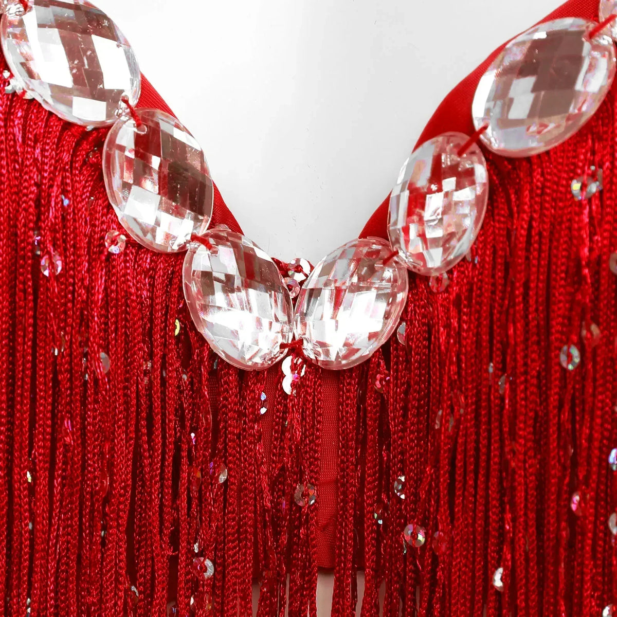 The Stardust Oasis Sirena – Sequined Tassel & Rhinestone Push-Up Belly Dance Bra Top | Costume Tops | Wiccan Center
