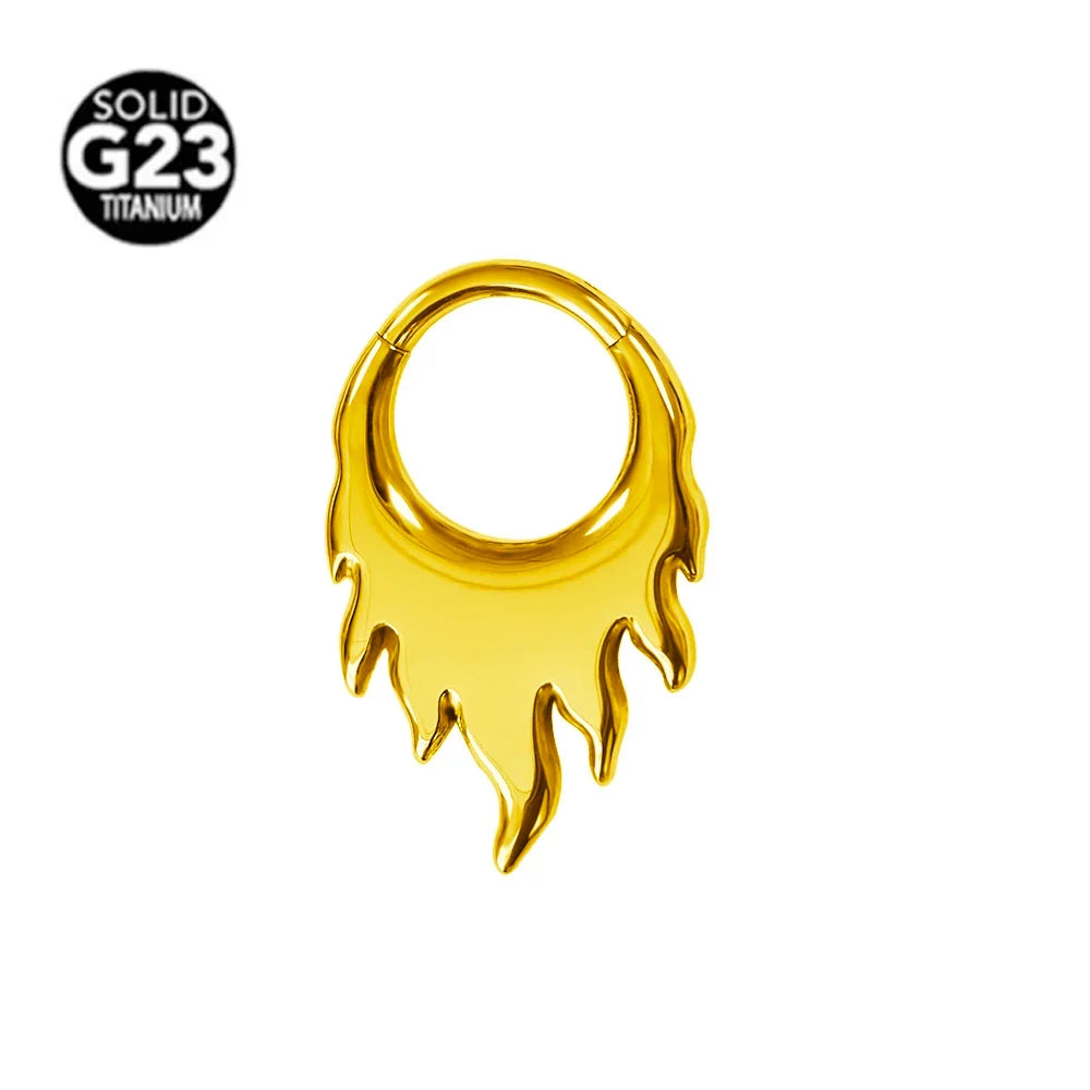 G23 Titanium Bee Septum Nose Ring Piercing Body Jewelry 16G Moon Segment Snake Clicker Helix Ear Cartilage Heart Daith Hoop | | Wiccan Center