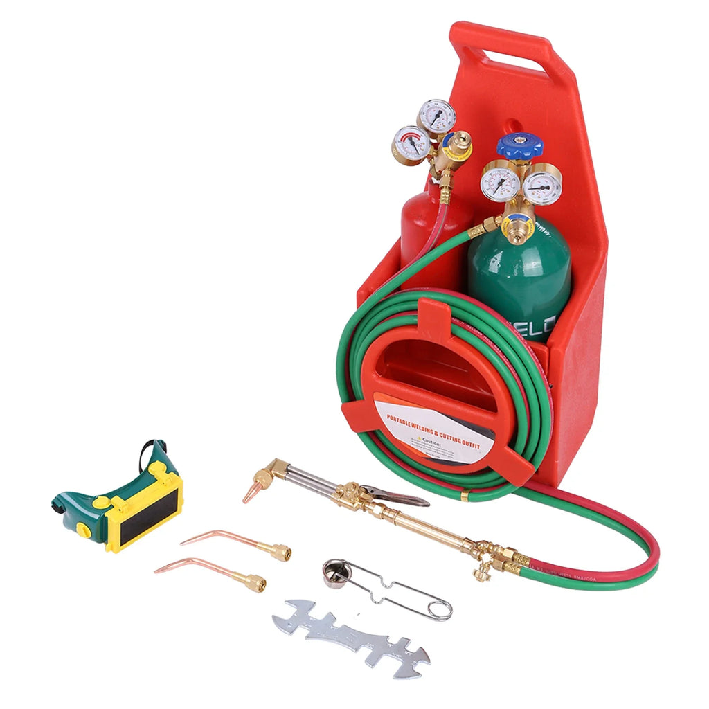 Portable Oxyacetylene Welding And Cutting Torch Kit With Long Pipe Brass Nozzle Welding Cutting Torch Soldering Equipment Kit | | Wiccan Center