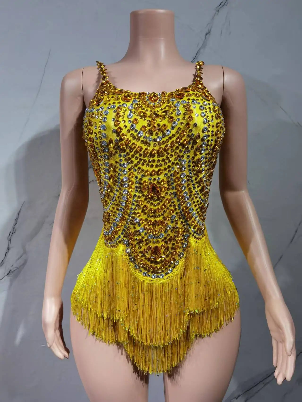The Stardust Festival Fringe Bodysuit – Luxury Rhinestone Tassel Showgirl Costume | Bodysuit | Wiccan Center