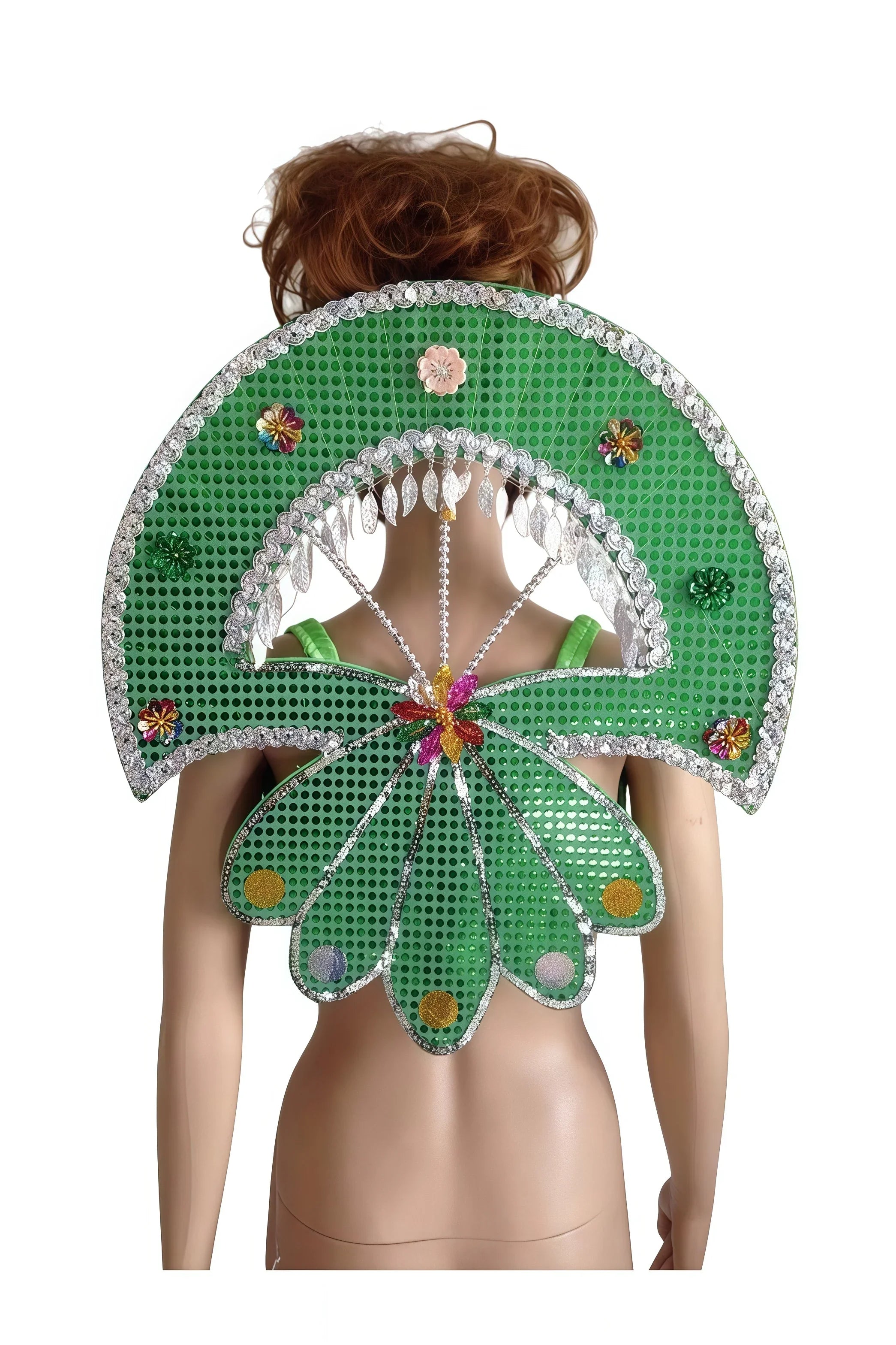 Sequined Butterfly-Style Costume Backpiece with Draped Chain | Back Pieces | Wiccan Center