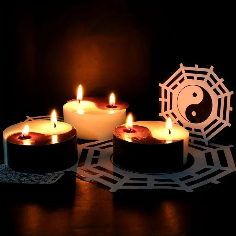 1pc Tai Chi Yin Yang Candle Silicone Molds - DIY Handmade Epoxy Resin Craft - Plaster Moulds for Home Decor and Party Supplies