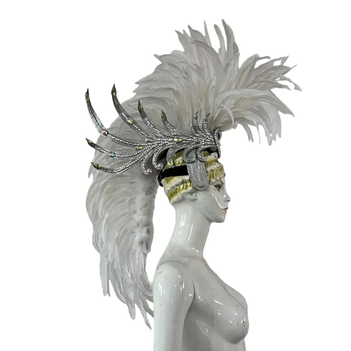 The Stardust Dynasty – Majestic Velvet & Feather Samba Masquerade Crown