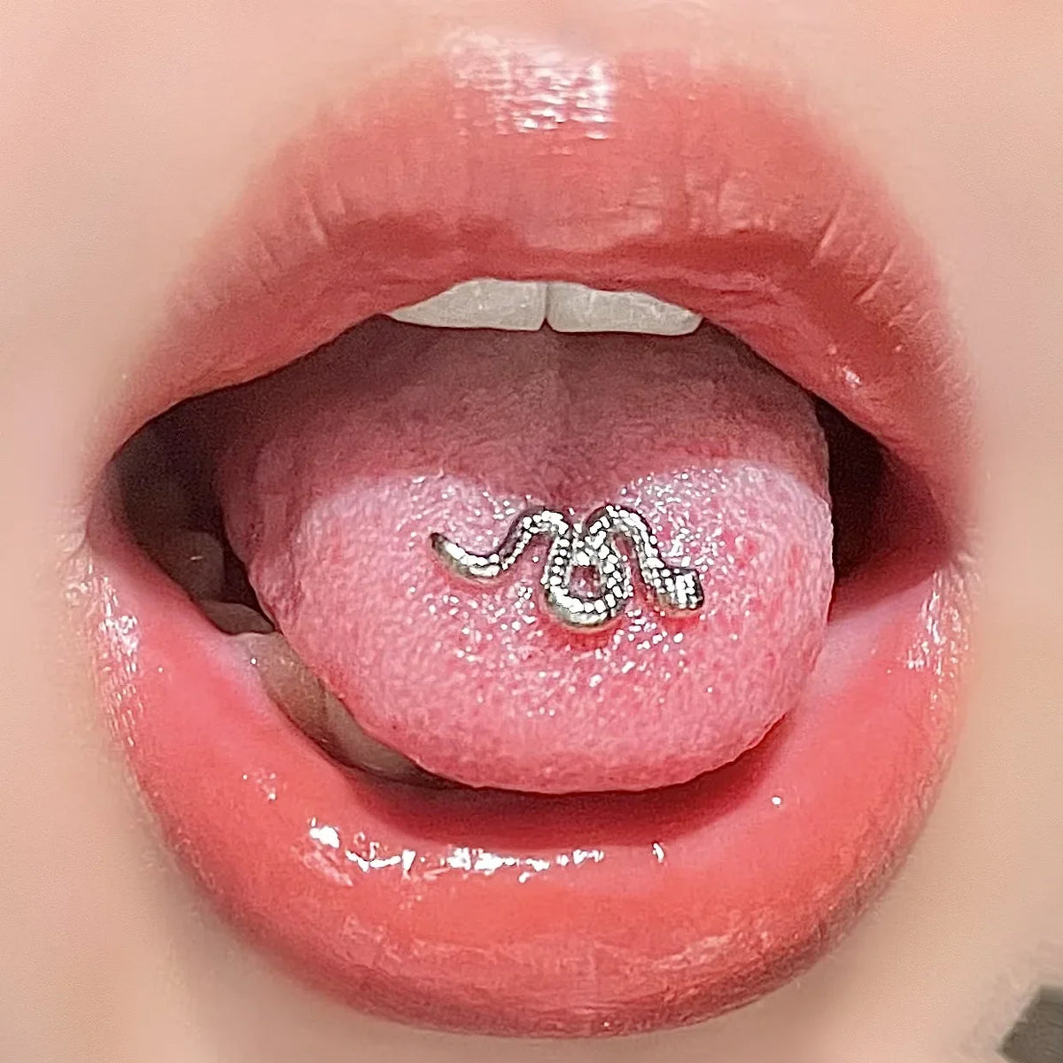 Small snake-shaped earrings, nose studs, titanium steel tongue studs, lip studs,flat-bottomed body piercing titanium accessories | | Wiccan Center