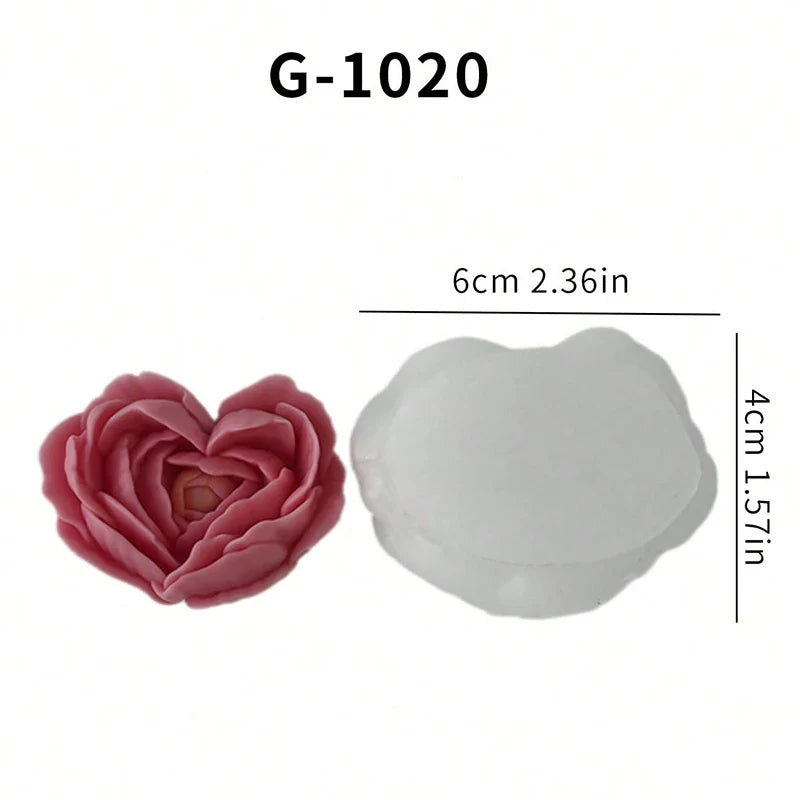 Heart shaped Rose Silicone Candle Mold Soap Resin Handmade Soap Aromatherapy Gypsum Mold