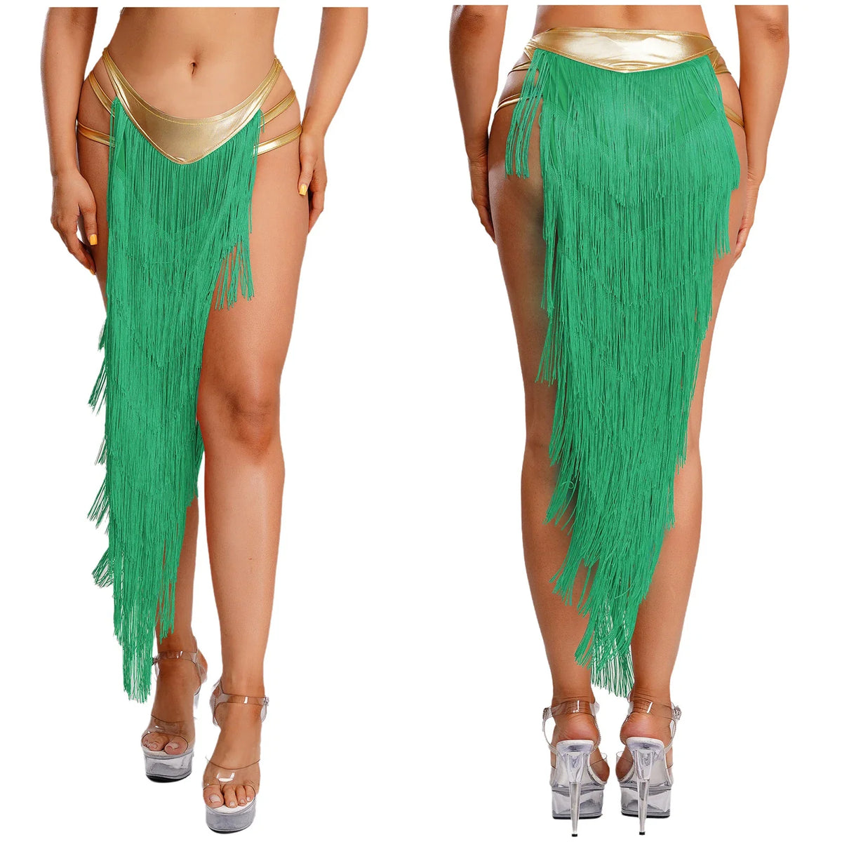 Women Cleopatra Egyptian Queen Cosplay Costume Belly Dancing Indian Dance Tassel Skirt Built-in Briefs for Halloween Carnival | Skirts | Wiccan Center
