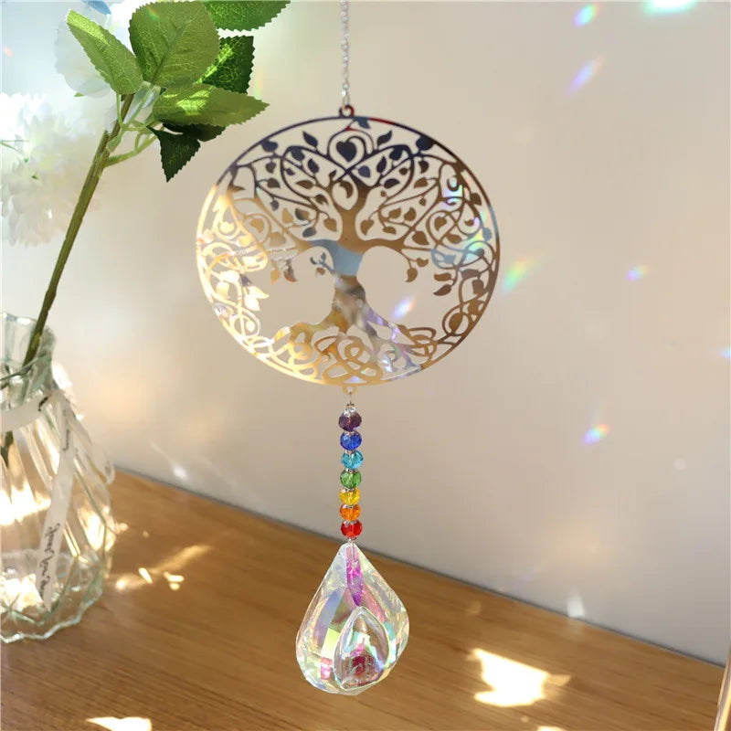 Animal metal sheet butterfly pendant crystal ball prism sun catcher DIY hanging decoration window decoration garden sun catcher | | Wiccan Center